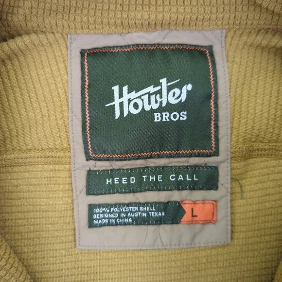 Howler Bros Talisman Fleece Jacket Mens Size Large Full Zip Lined Gorpcore Dijon - Picture 6 of 7